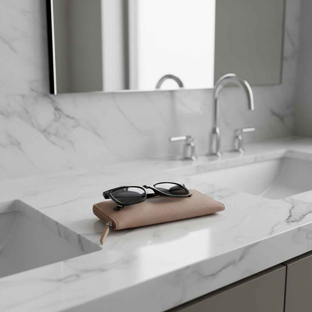 Double Sided Glasses Case - Pink Vegan Leather