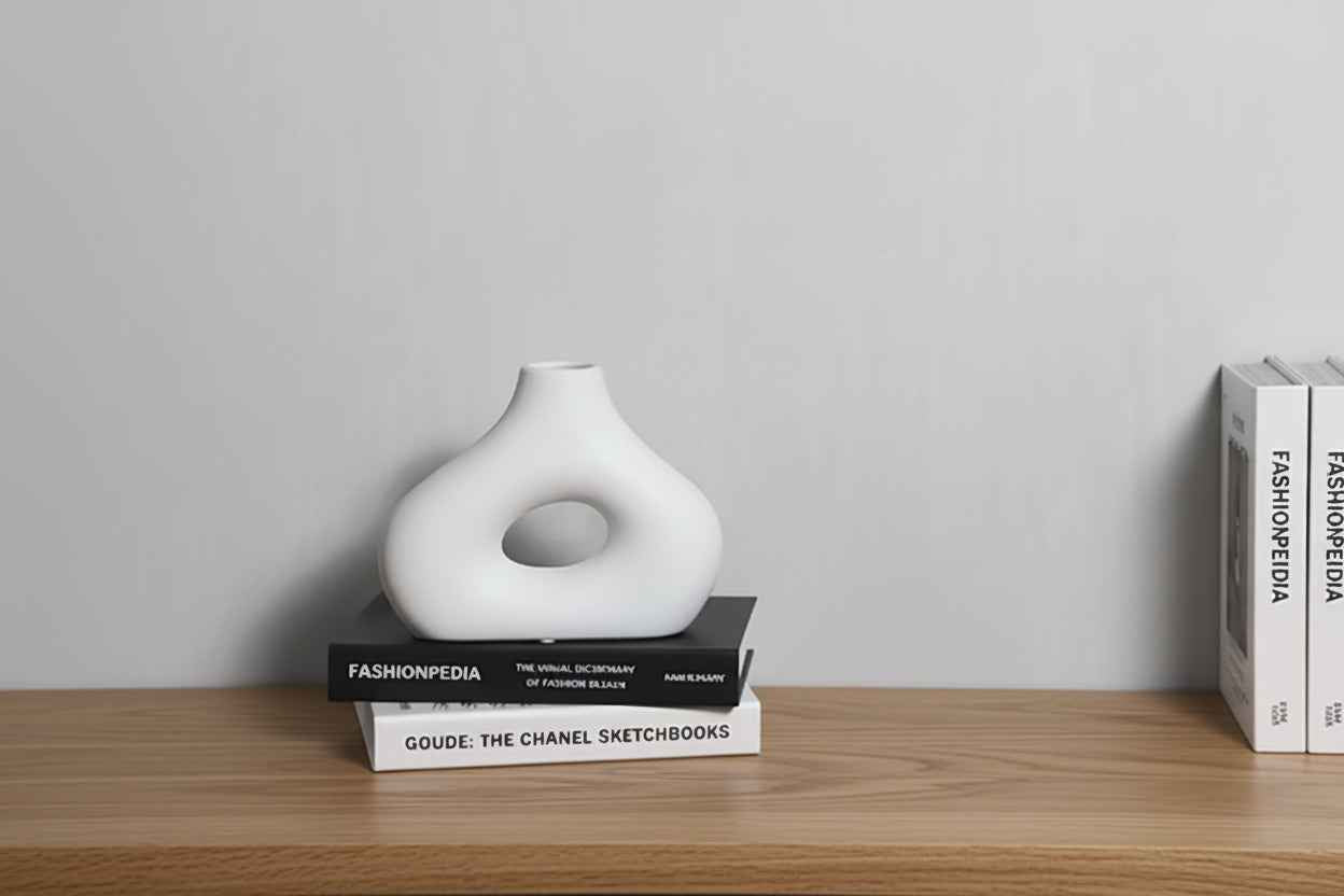 Modern Cutout Vase - White Ceramic Nordic Design