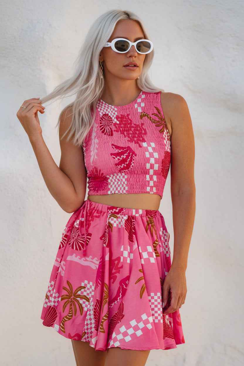 Island Days Smocked Cropped Top - Rayon Summer Crop Top