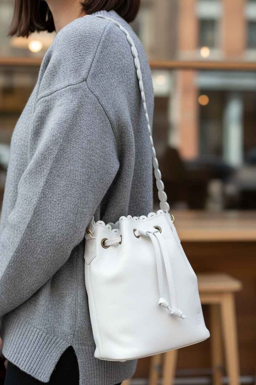 Luisa Scalloped Bucket Bag