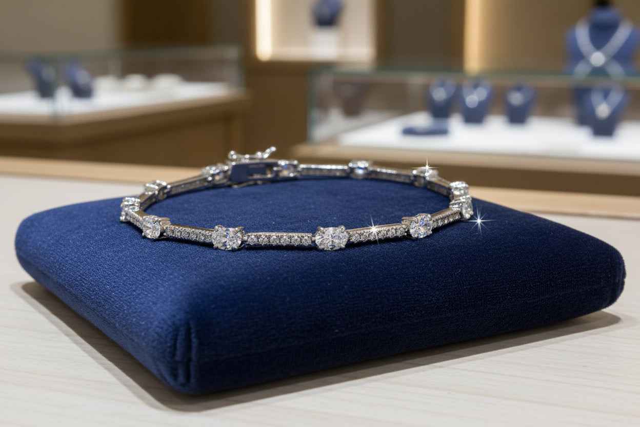 925 Sterling Silver Swarovski Crystal Bracelet - 67 Crystals