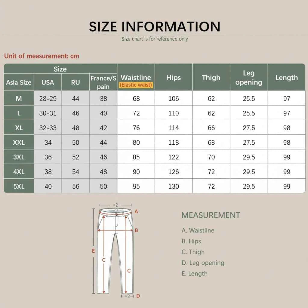 Men's Elastic Waist Casual Pants - Stretch Drawstring Joggers