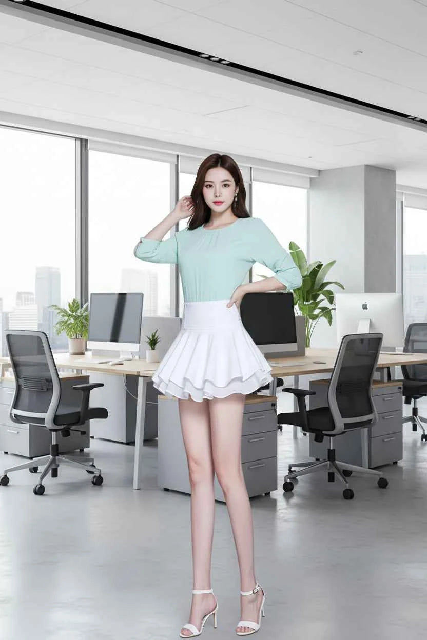 Tiered Ruffle Mini Skirt - Elastic Waist Layered Cake Skirt