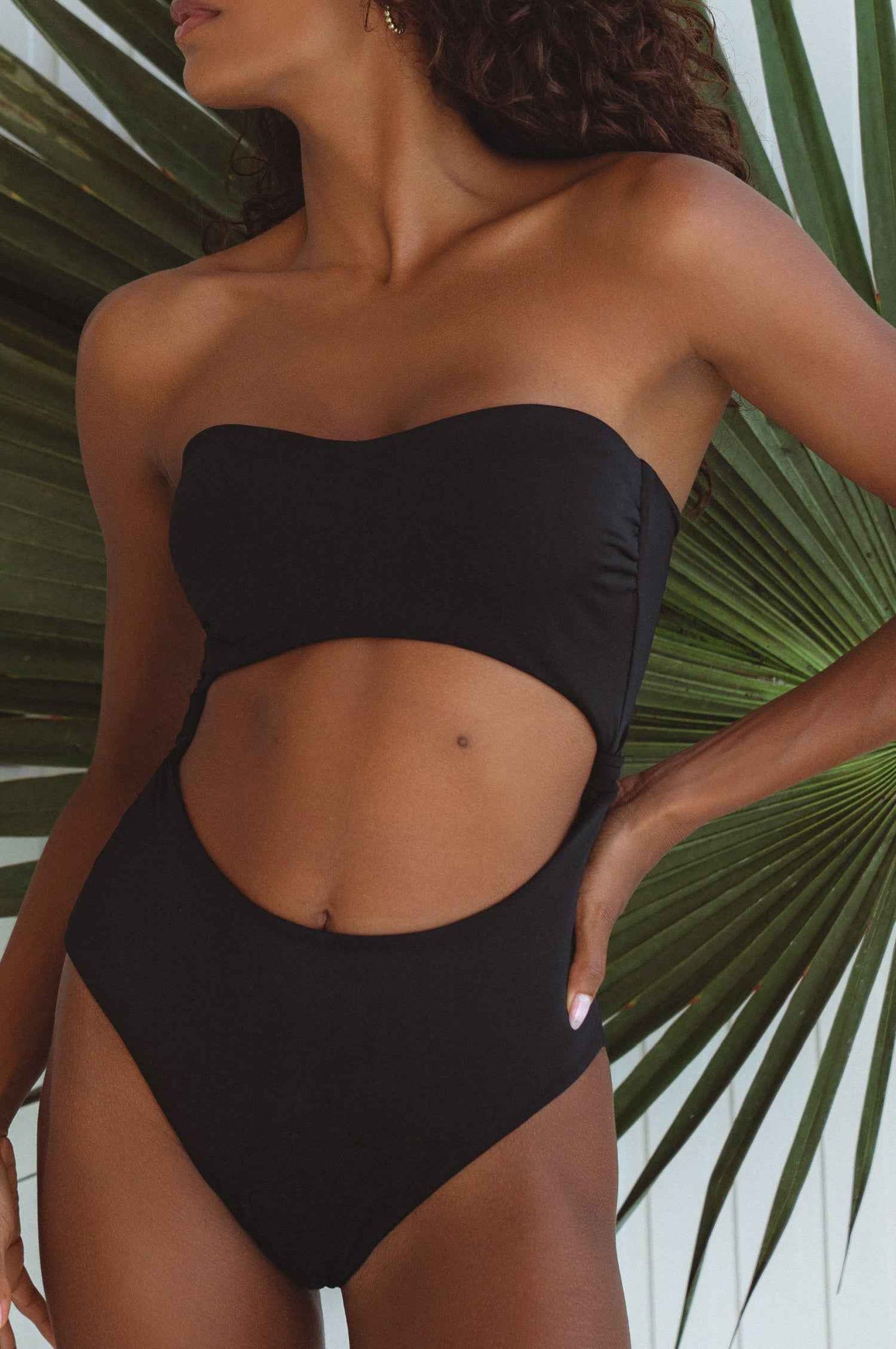 San Leo One Piece Cut-out Swimsuit Black