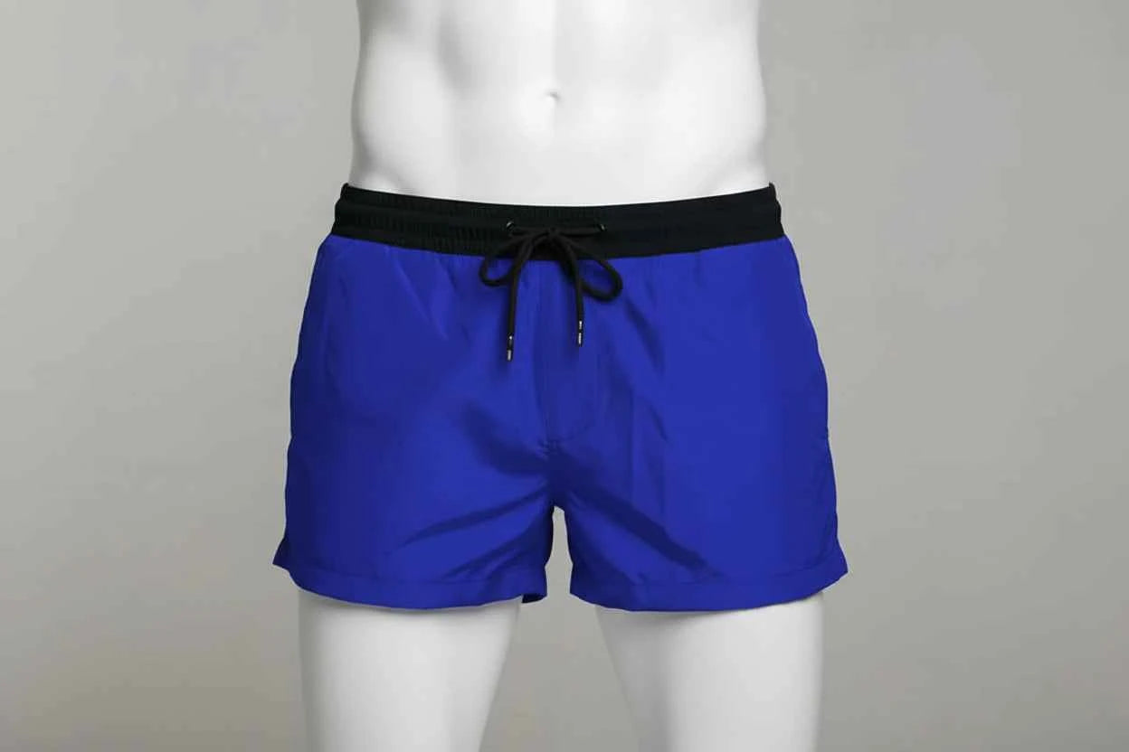 Men's Quick Dry Board Shorts - Summer Swim Trunks Beach Swimwear black Royal blue