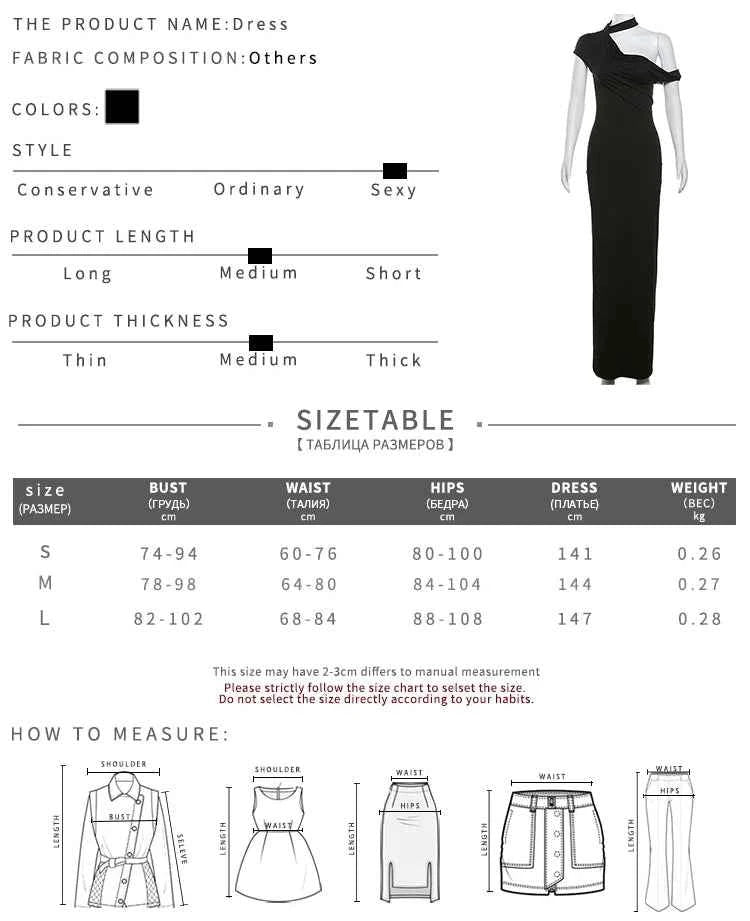 Black Off-Shoulder Bodycon Dress with Choker Detail