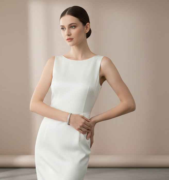 Rhodium Plated Tennis Bracelet with SWAROVSKI® Crystals