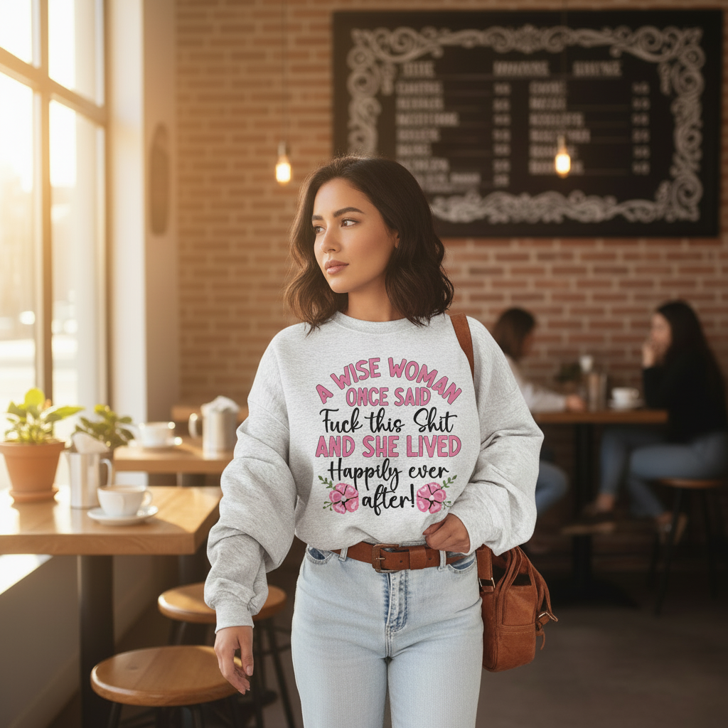 Wise Woman Sweatshirt - Premium Cotton Poly Fleece Hoodie with Adjustable Cuffs