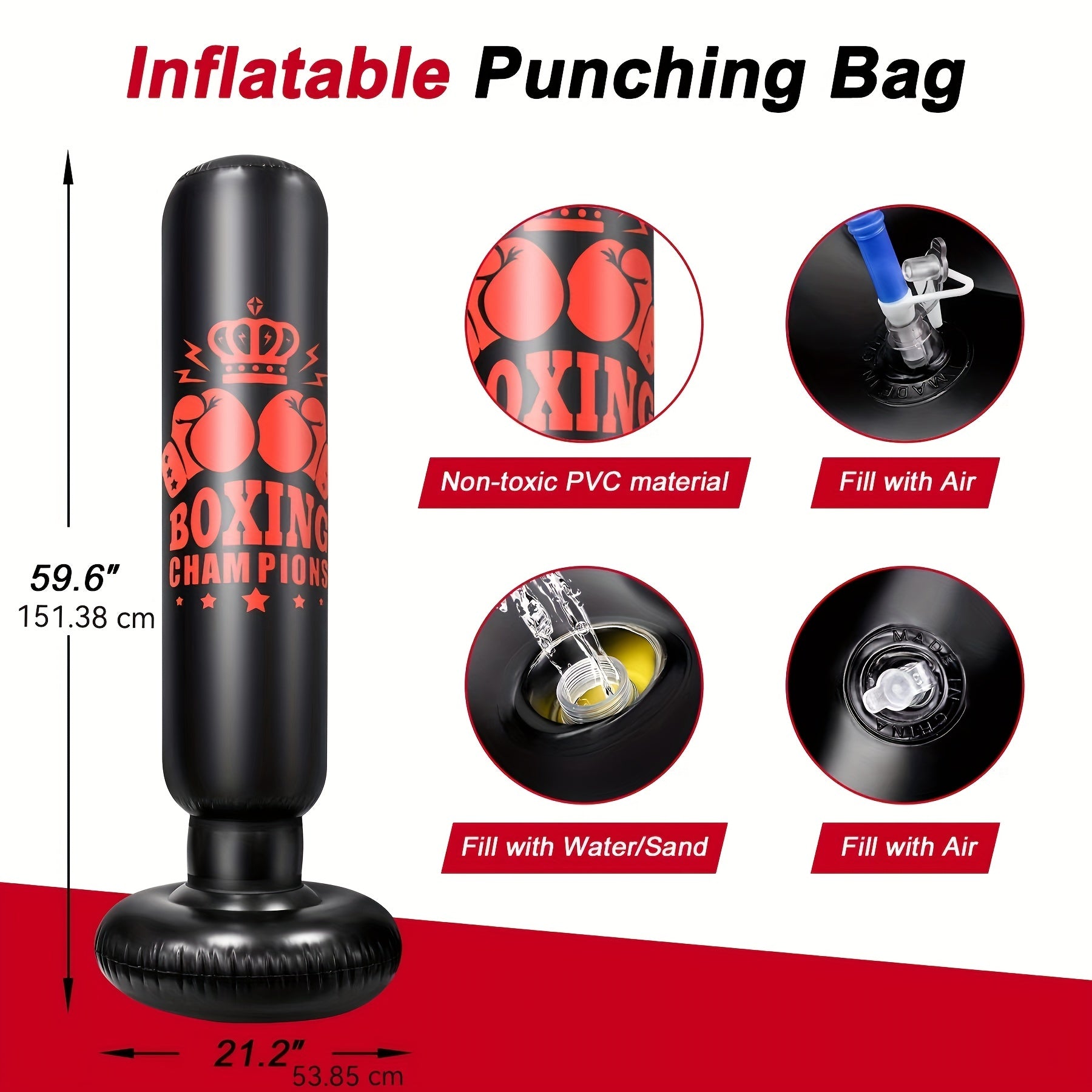 Punching Bag with Gloves & Skipping Rope - TM Punching & Training Bags (Image 3)
