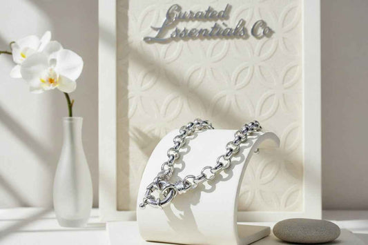 925 Sterling Silver Plated Belcher Chain Bracelet with Bolt Clasp | USA Made | 6mm