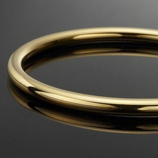 18ct Heavy Yellow Gold Plated Classic Solid Golf Bangle-2