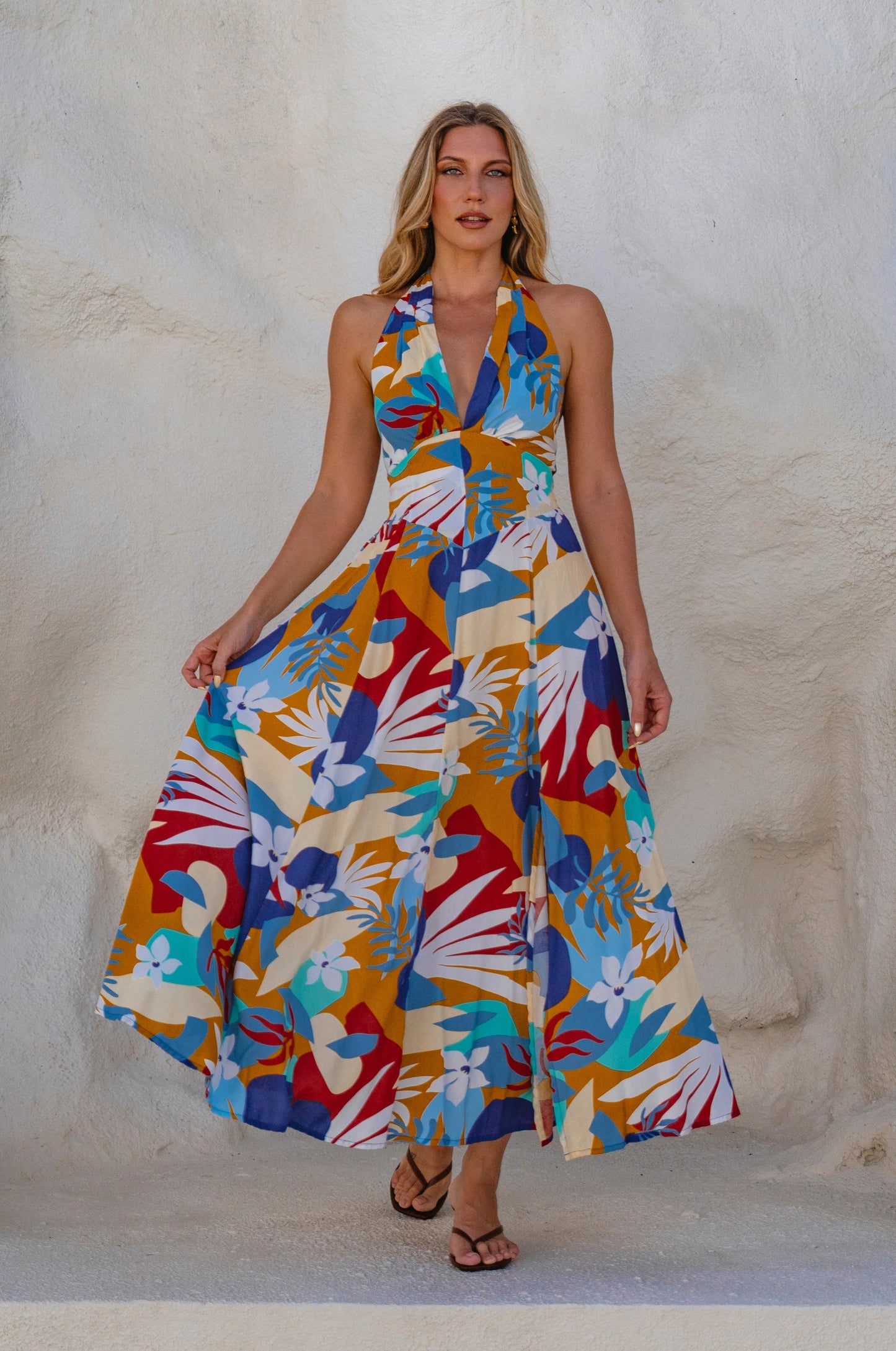 Costa Brava Halterneck Maxi Dress-0
