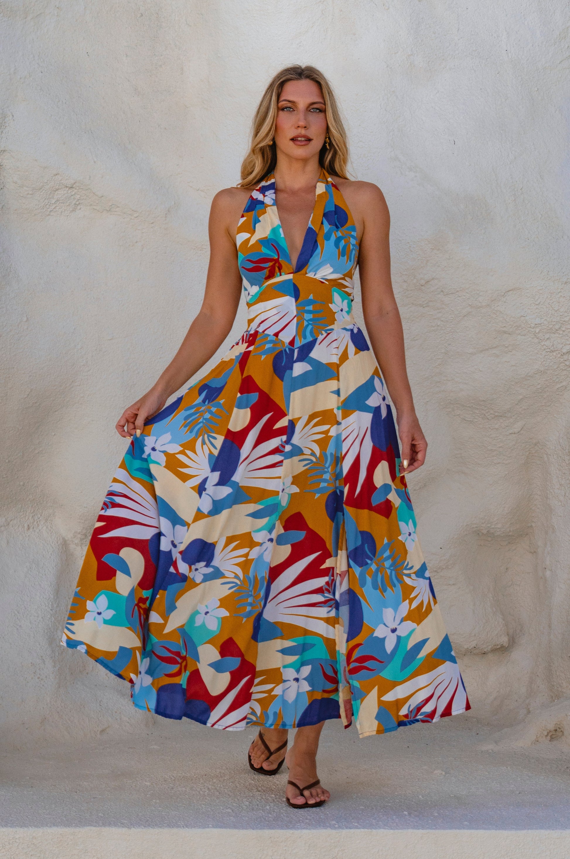 Costa Brava Halterneck Maxi Dress-0