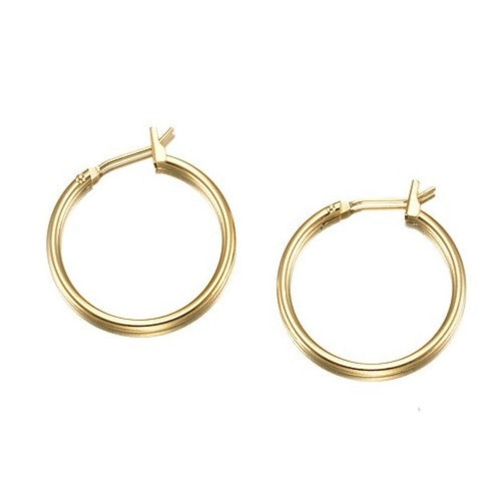 18ct Heavy Yellow Gold Plated Hoop Earrings-2