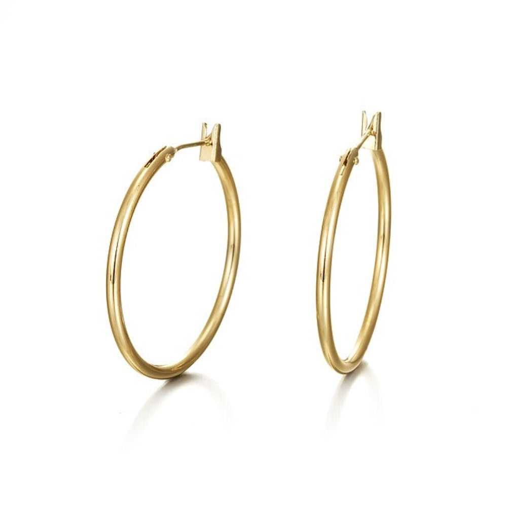 18ct Heavy Yellow Gold Plated Hoop Earrings-1