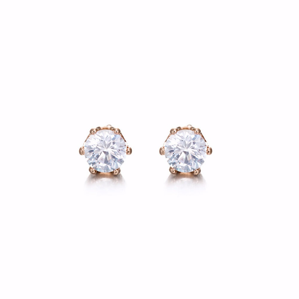 18ct Heavy Rose Gold Plated Stud Earring  - USA Made-0