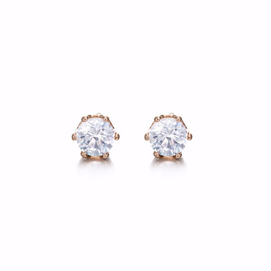 18ct Heavy Rose Gold Plated Stud Earring  - USA Made-0