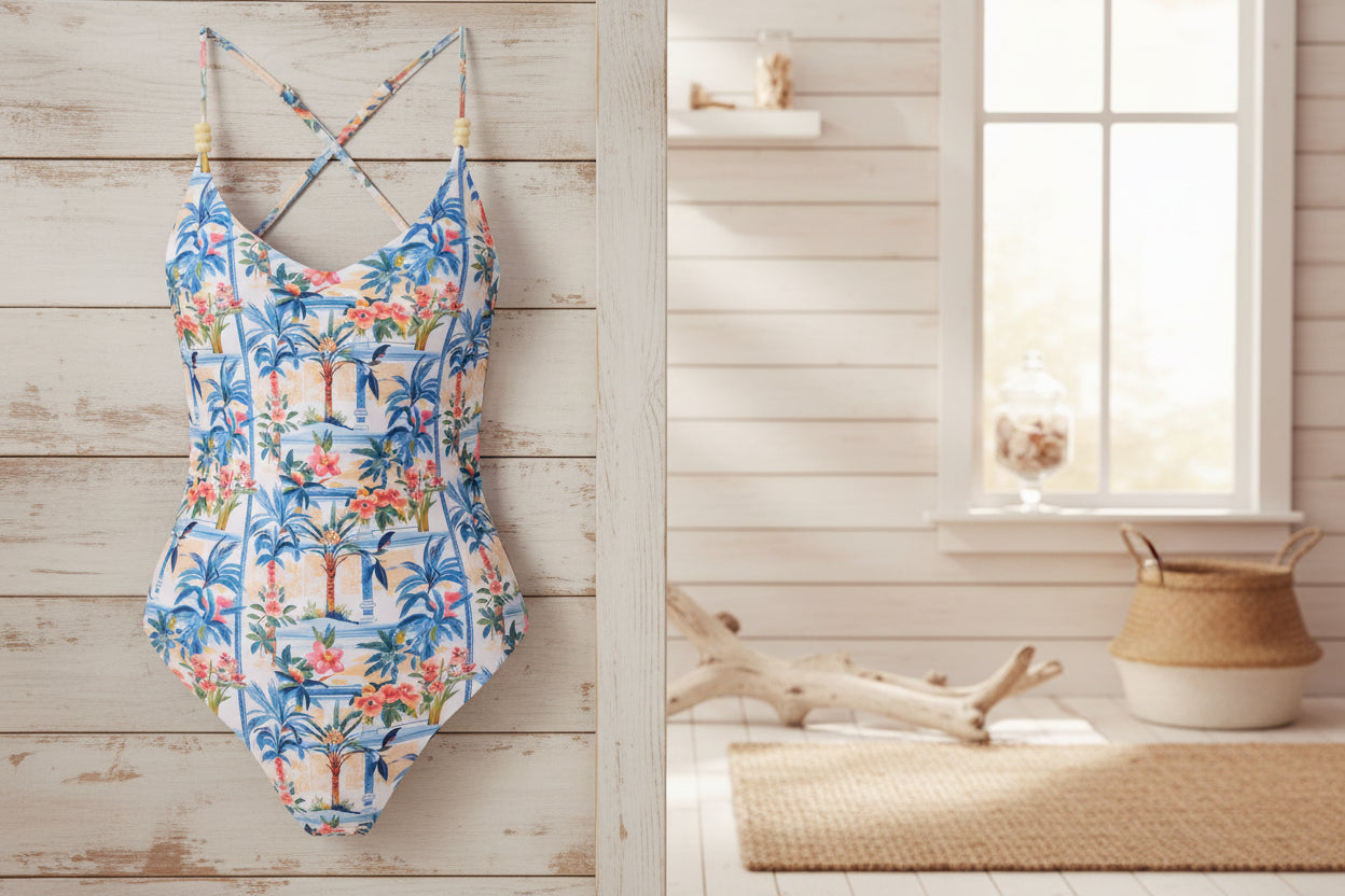 Cross Back One Piece-Positano Sun-0