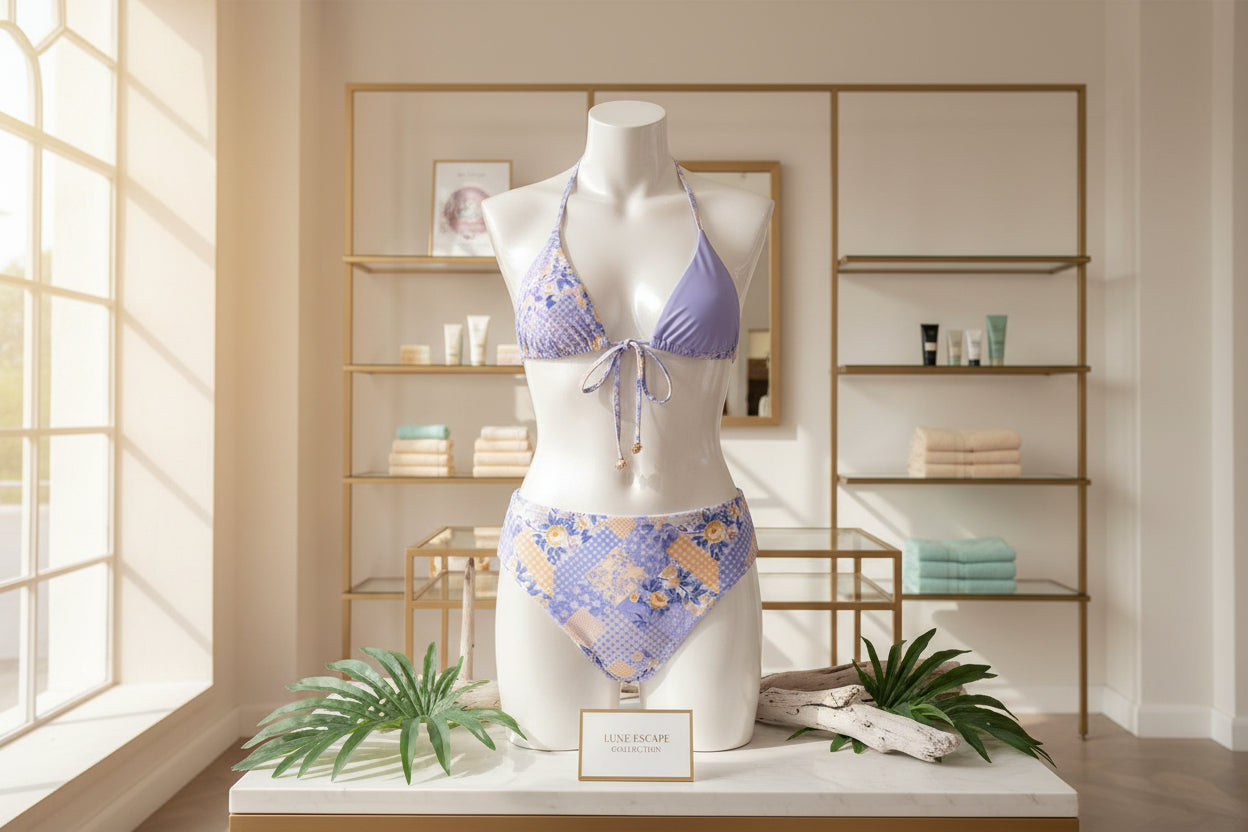 Triangle Bikini Set-Lovely Lavender-1