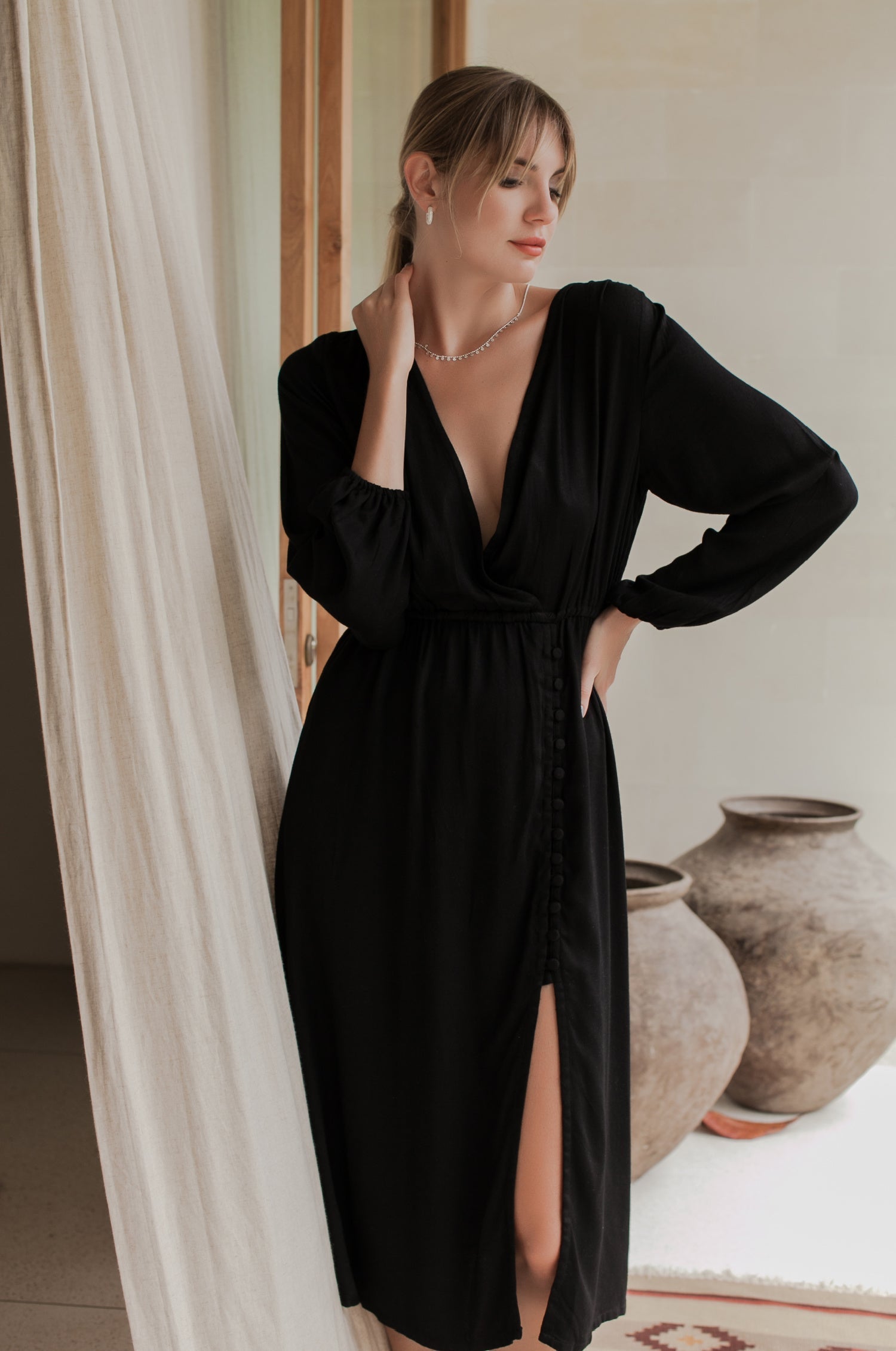 Greta Long Sleeve Midi Dress (Sale)-6