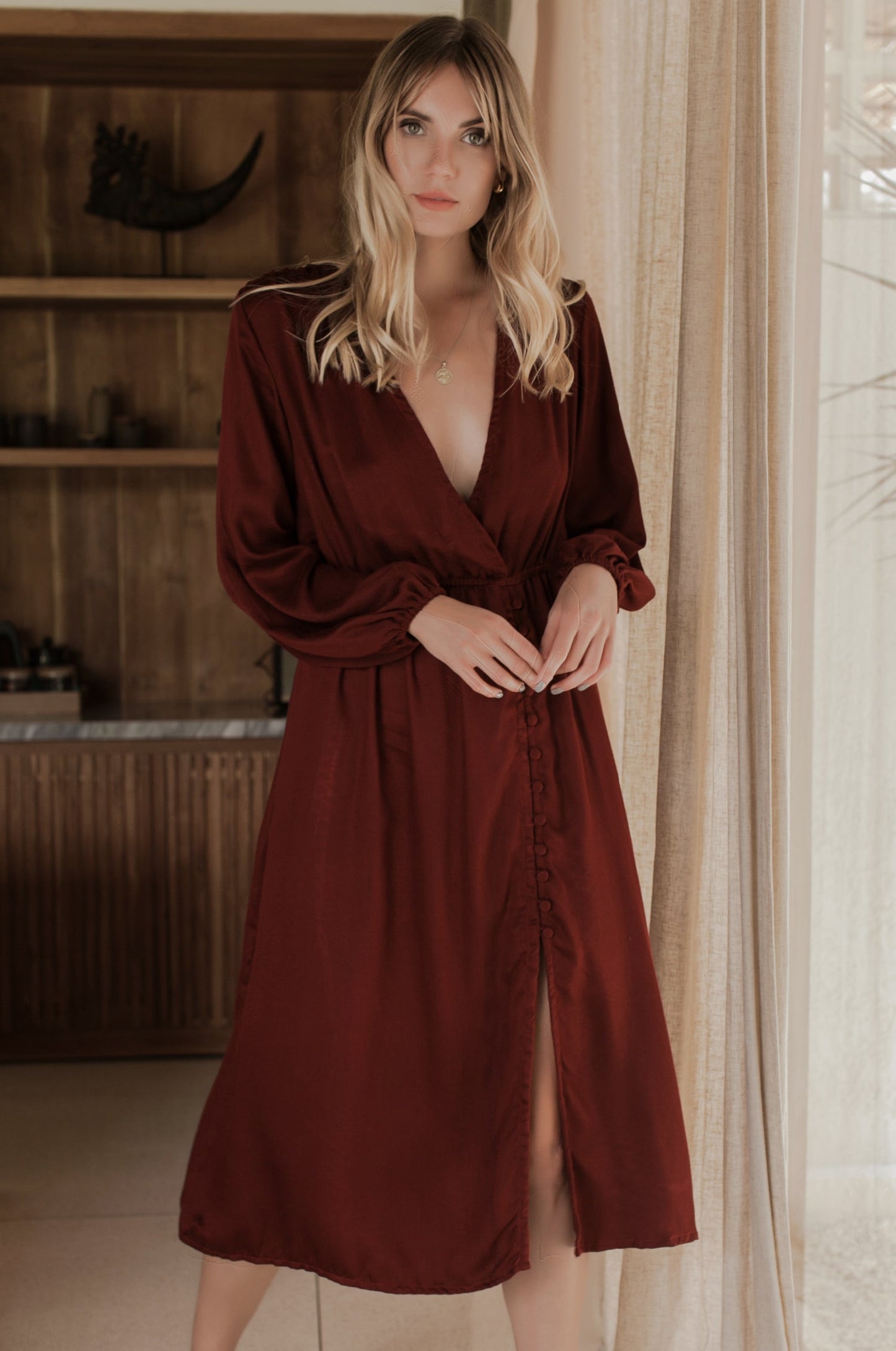 Greta Long Sleeve Midi Dress (Sale)-7