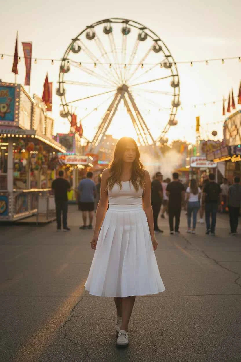 Women's Pleated Midi Skirt