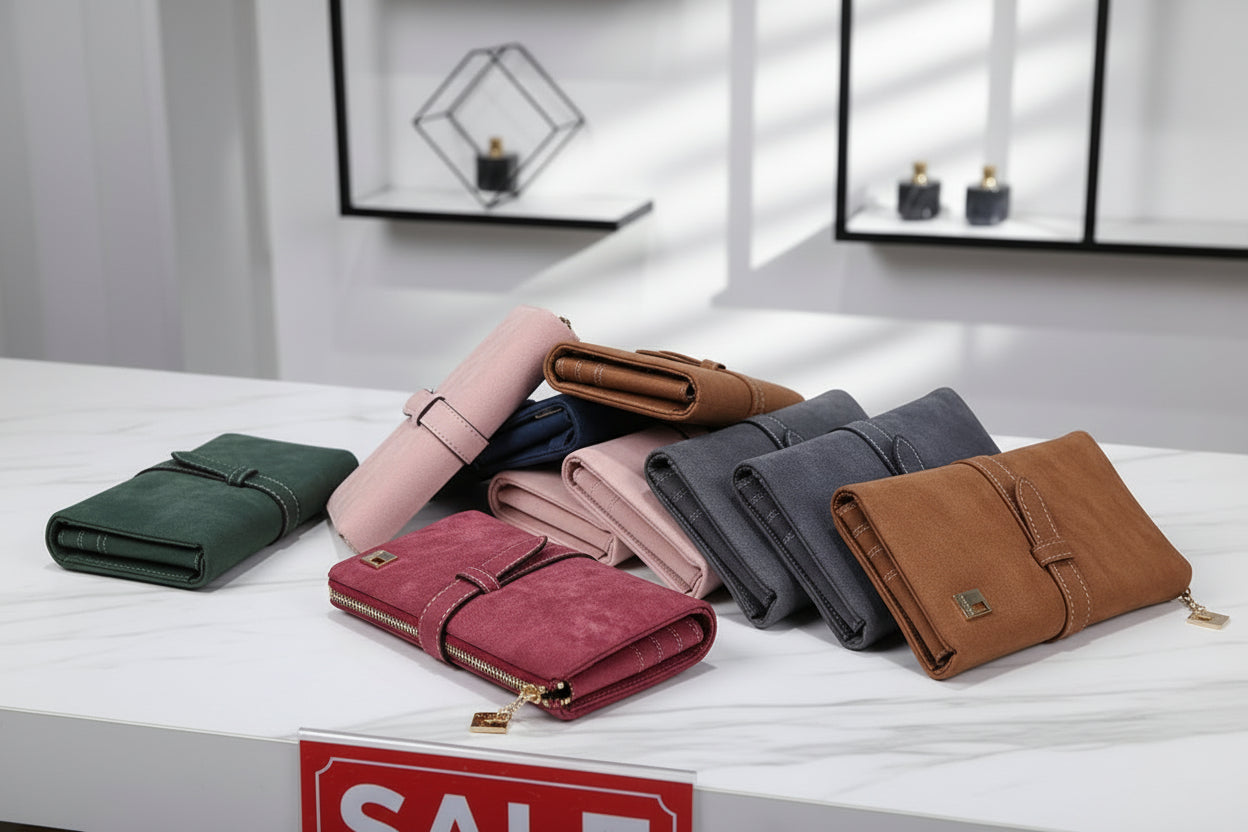 Women's Long Leather Wallet - Multi-Card Clutch with Coin Purse - Matt's random items Accessories (Image 2)