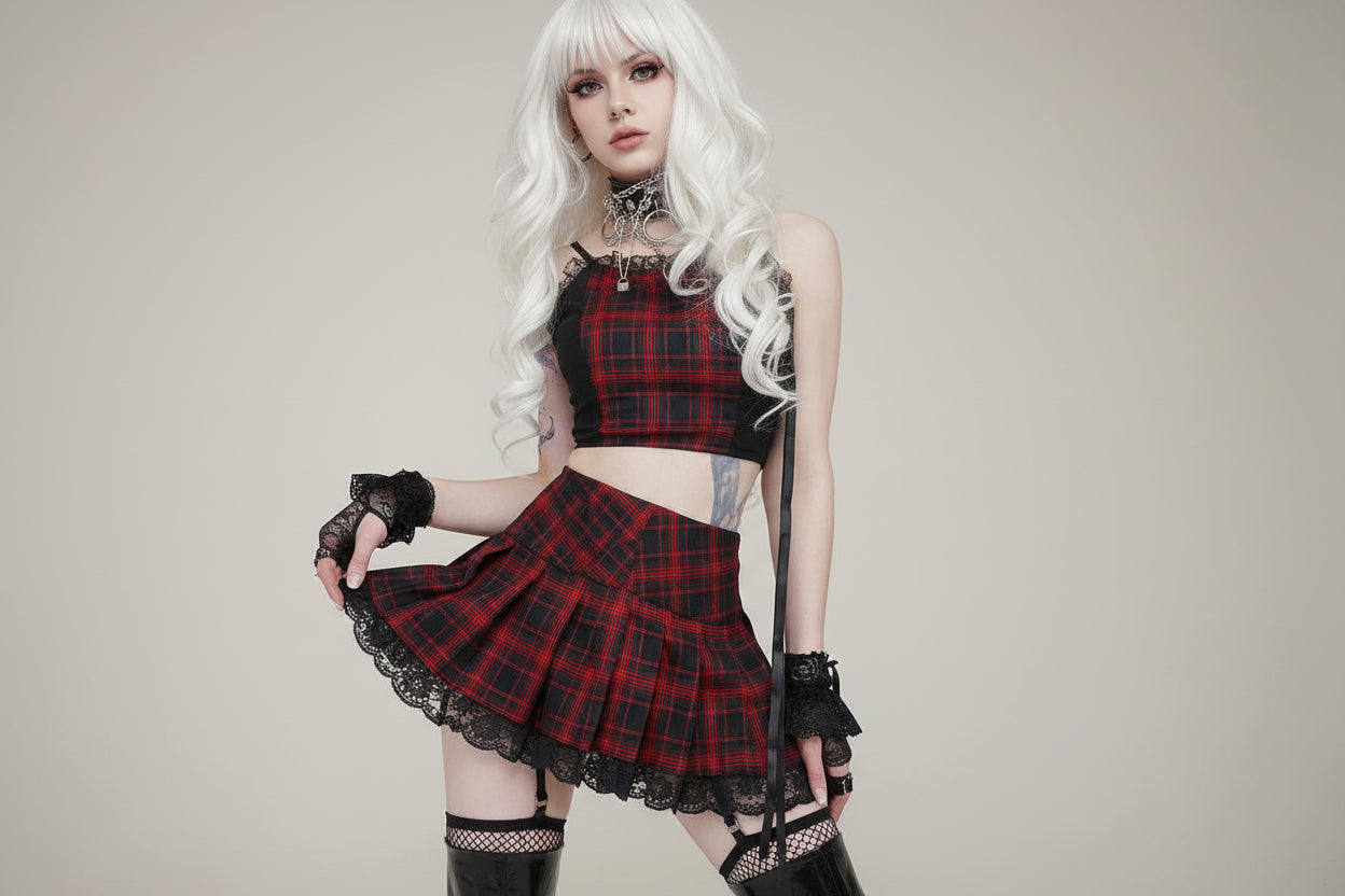 Harajuku Punk Gothic Black High Waist Black Skirts Women Sexy Patchwork Bandage Mini Female Streetwear Black Skirt - Image 19