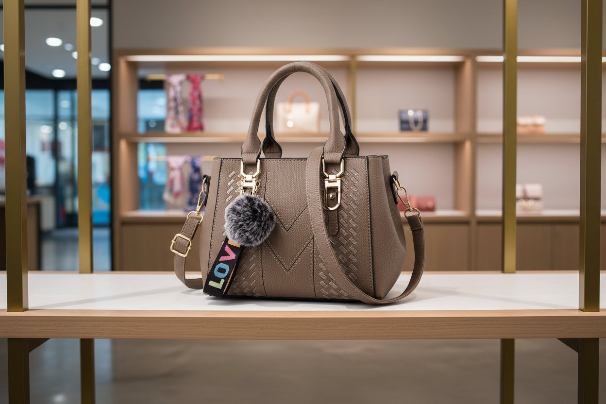 Embroidery Messenger Leather Handbags (overseas product) - Image 1