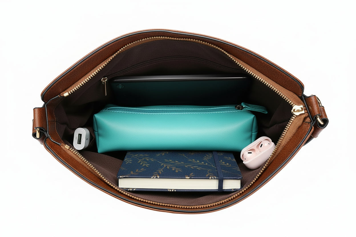 DIDABEAR Vintage Leather Hobo Bag - Large Capacity Tote Shoulder Handbag - Matt's random items Uncategorized (Image 6)