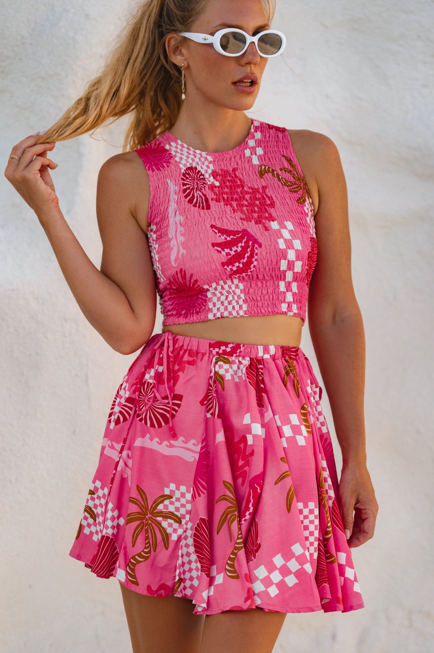 Island Days Smocked Cropped Top (Sale)-6