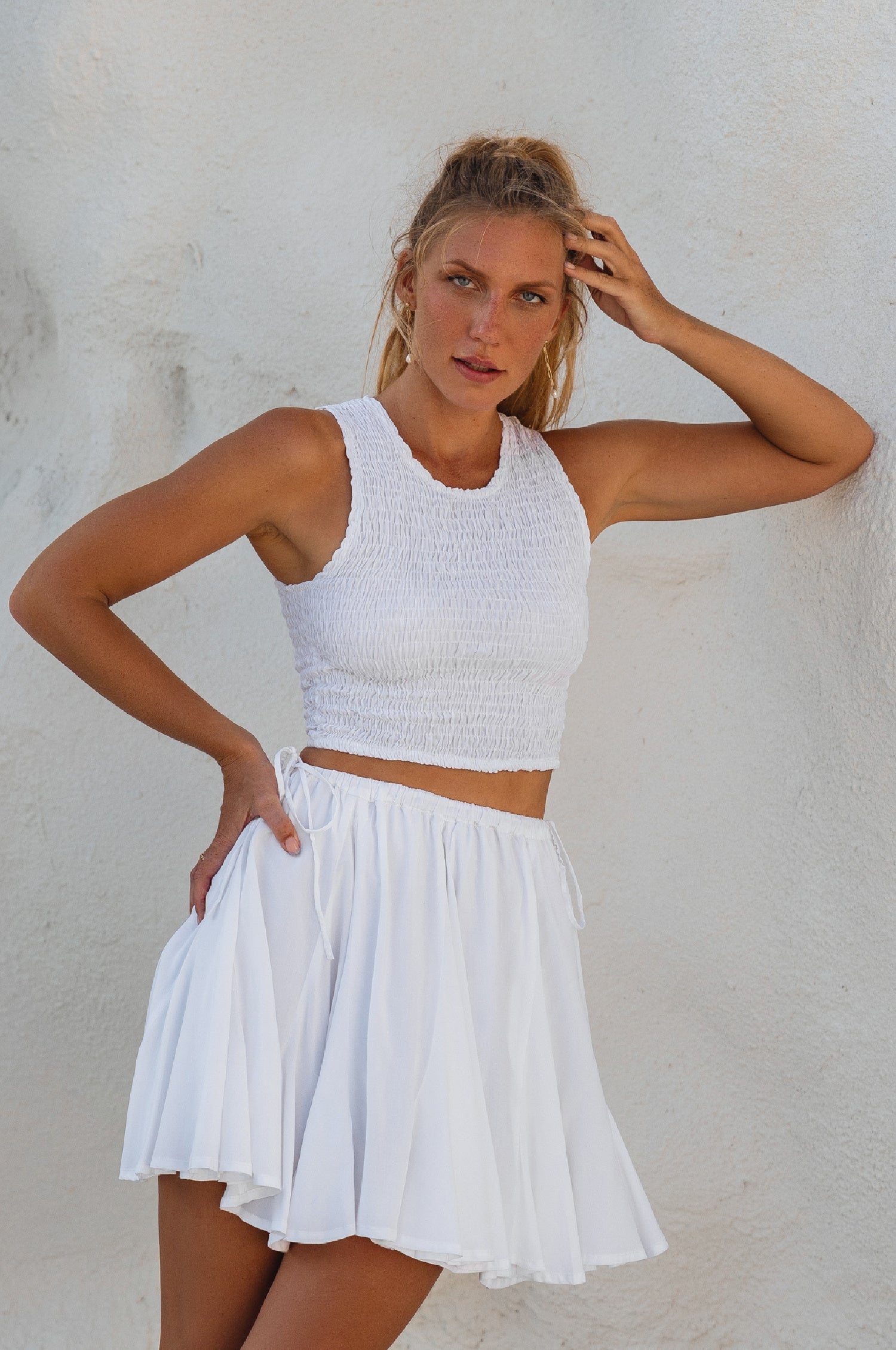 Island Days Smocked Cropped Top (Sale)-3