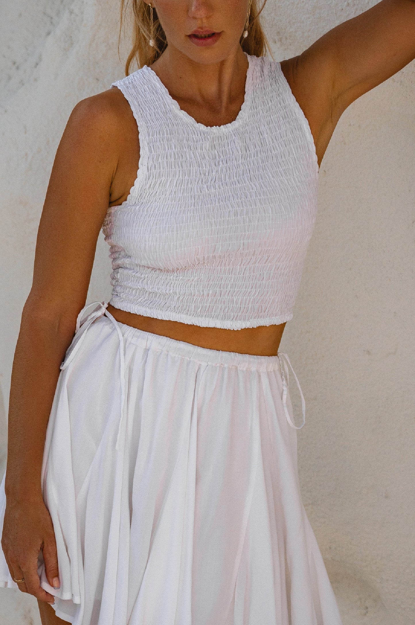 Island Days Smocked Cropped Top (Sale)-4