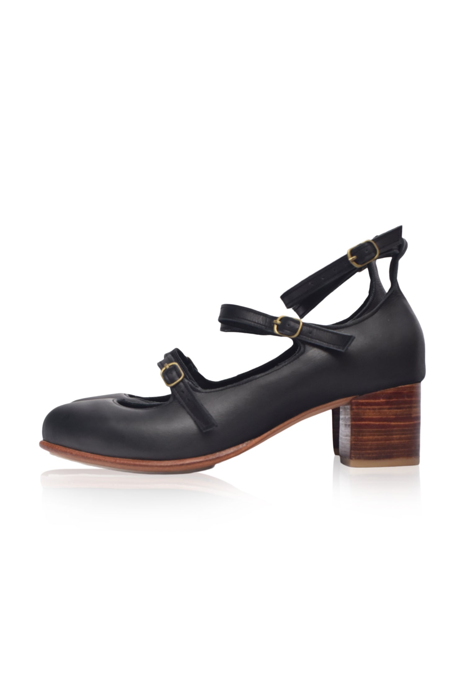 Jardin Block Heel Leather Pumps-7