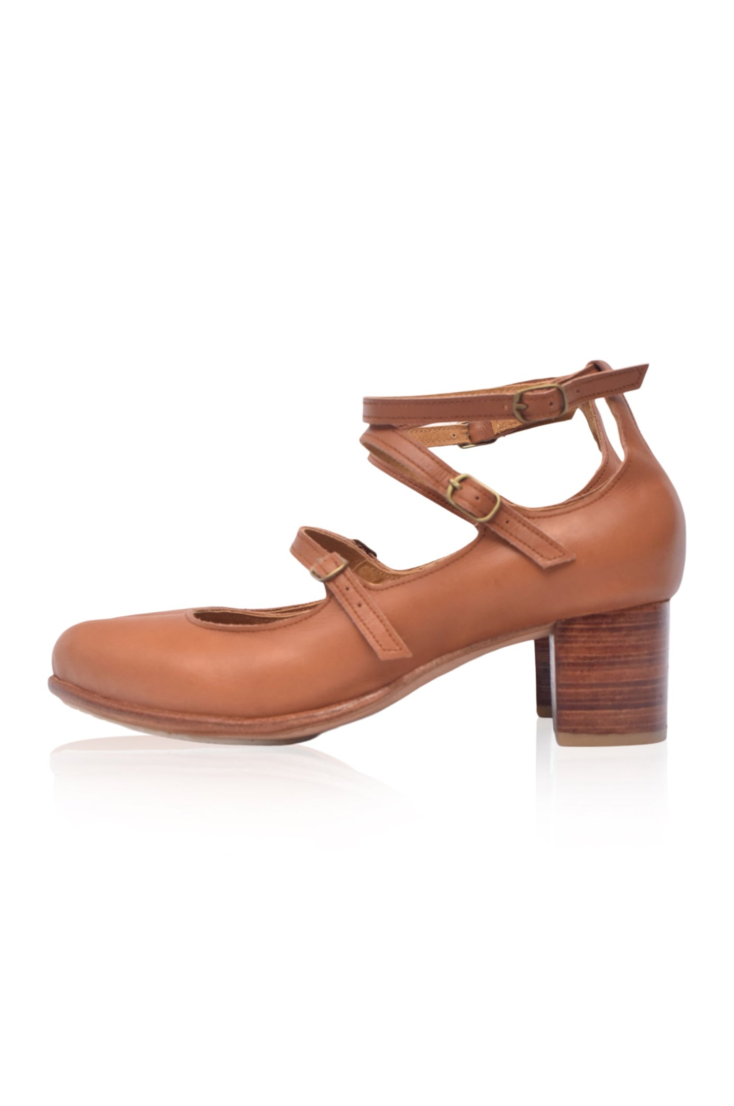Jardin Block Heel Leather Pumps-5