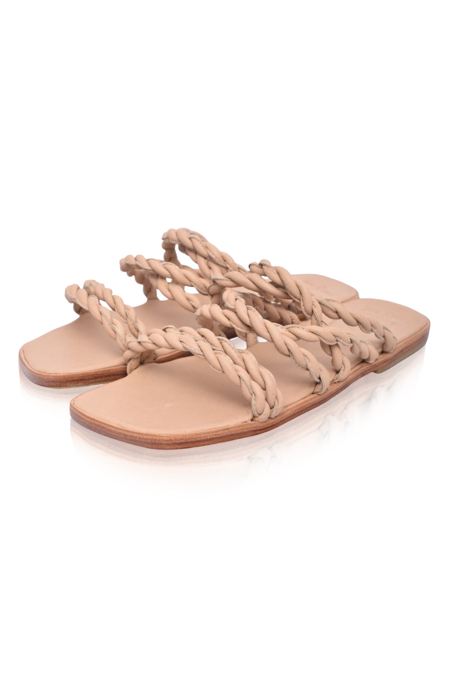 Melasti Woven Leather Slides-7
