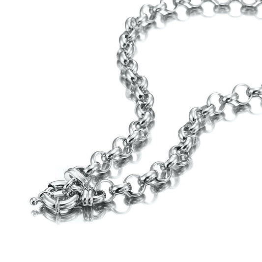 925 Sterling Silver Plated 10mm Belcher Chain Necklace with Bolt Clasp - USA Made-0