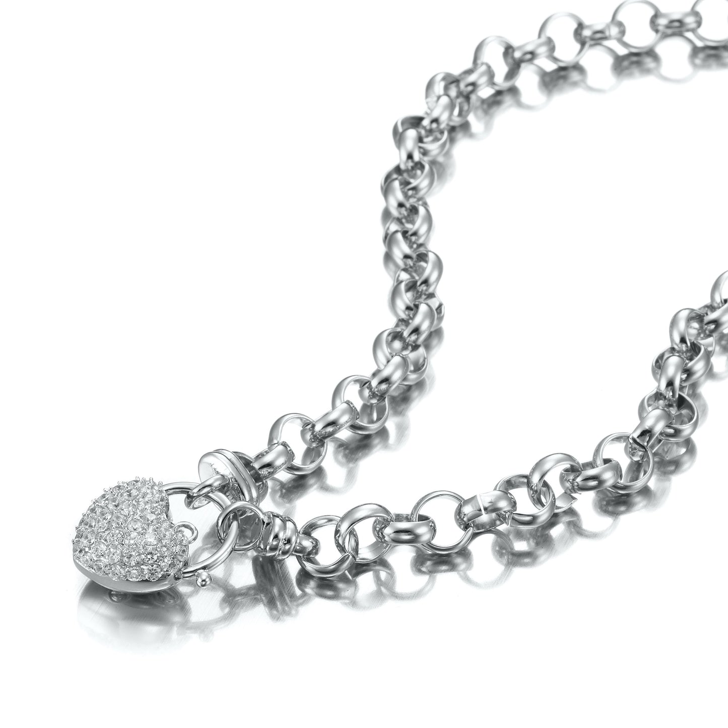 925 Sterling Silver Plated Belcher Chain Necklace Featuring a Simulated Diamond Locket - USA Made-2