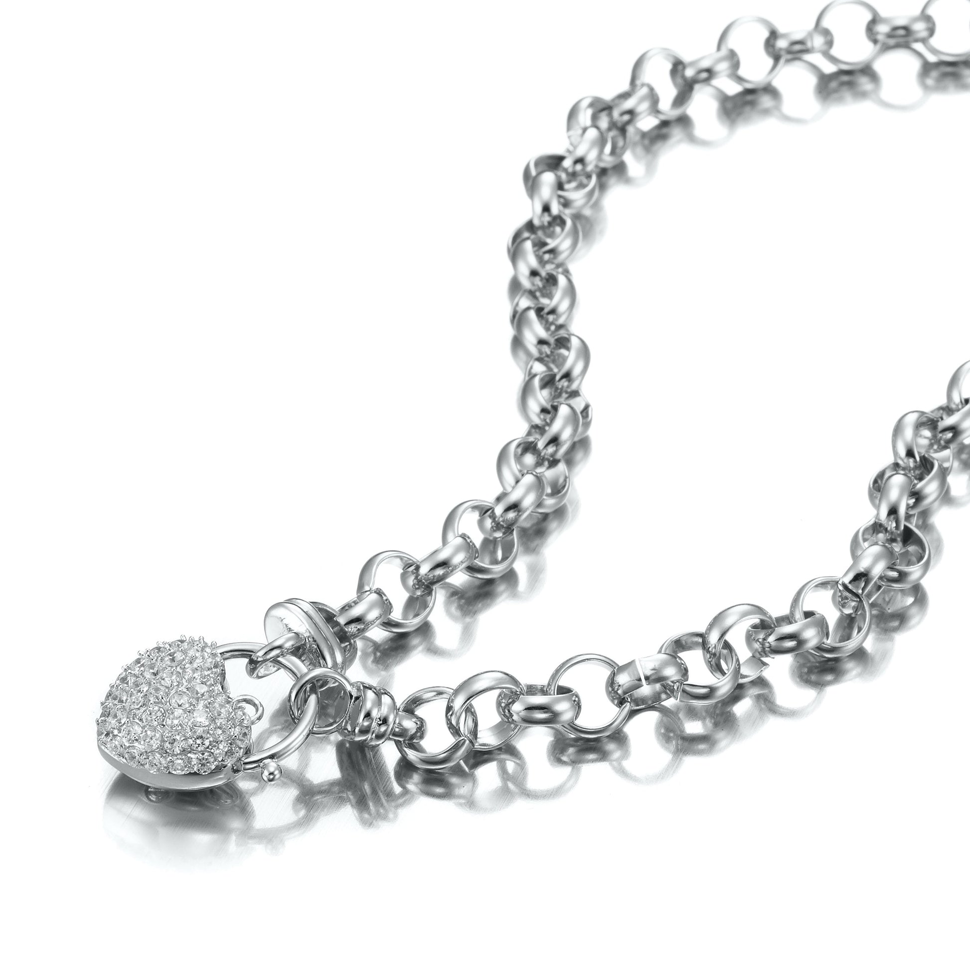 925 Sterling Silver Plated Belcher Chain Necklace Featuring a Simulated Diamond Locket - USA Made-2