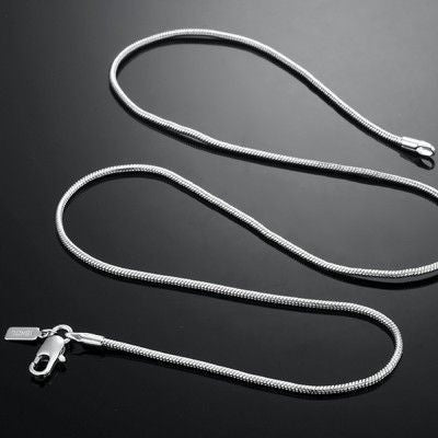 925 Sterling Silver Plated Snake Chain Necklace - USA Made-1