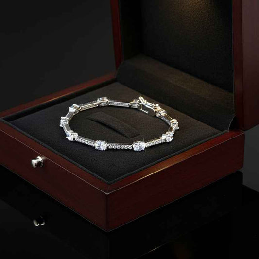 925 Sterling Silver Swarovski Crystal Bracelet - 67 Crystals