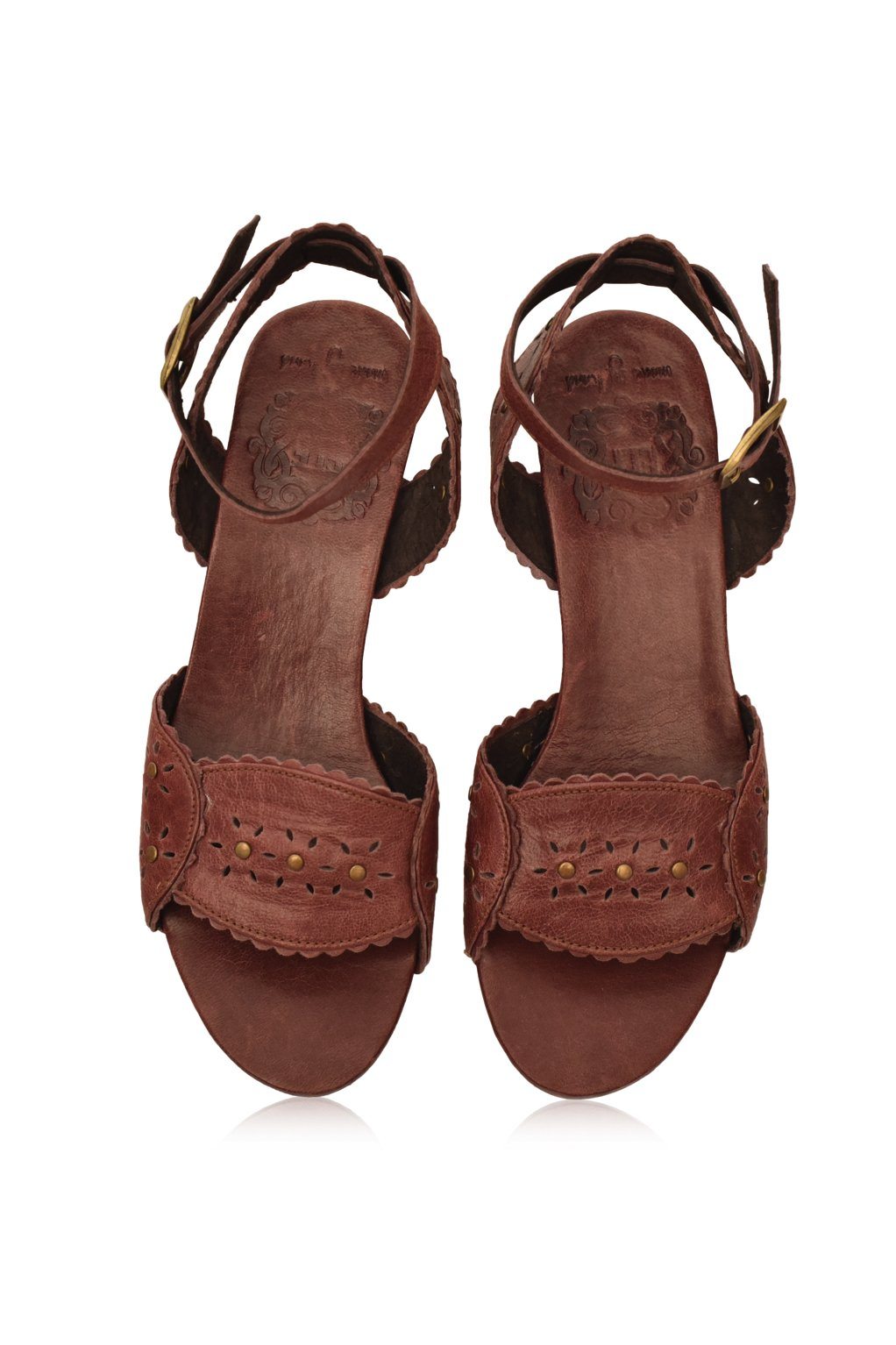 Paloma Leather Heel Sandals-5
