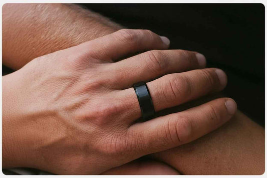 Black Tungsten Carbide Wedding Ring for Men - Plain Band