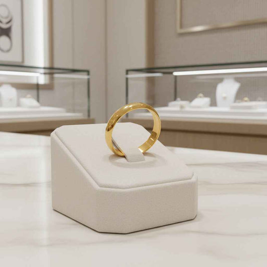 Men's 18ct Yellow Gold Plated Band Ring 4mm - USA Made Size 11