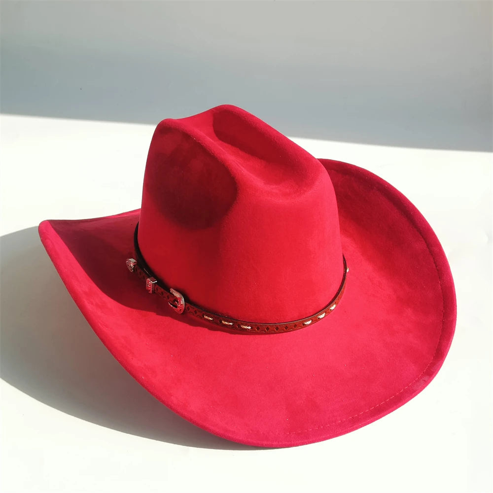 Unisex Suede Cowboy Hat with Turquoise Accents - Western Cattleman Style - Matt's random items Accessories (Image 12)