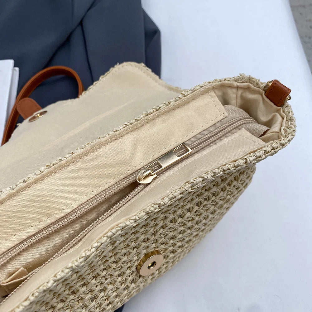 Women Straw Tote Bag Summer Woven. - Image 6