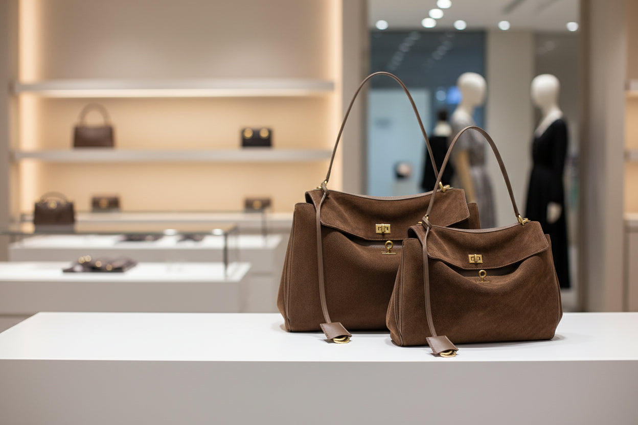 Premium Suede Leather Tote Bag - Large Capacity Shoulder Handbag - Image 2