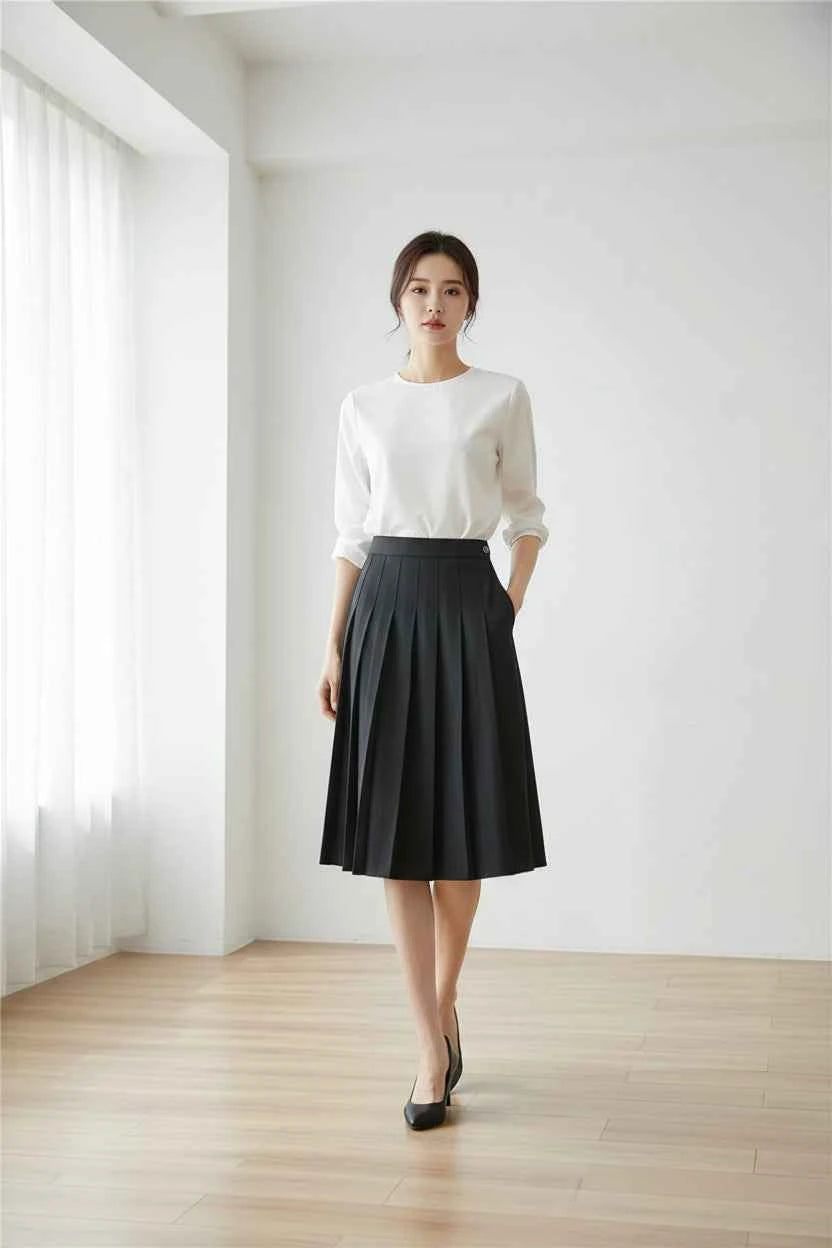 Women's Pleated Midi Skirt