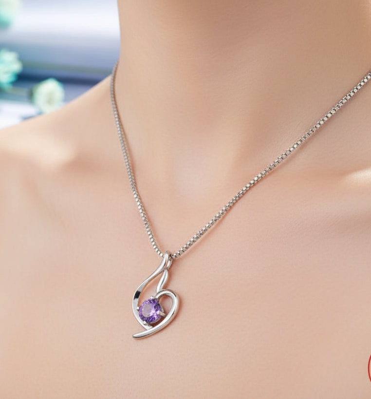 925 Sterling Silver plated Blue Zircon Necklace - Elegant Wedding Jewelry for Women - Matt's random items Jewelry (Image 2)