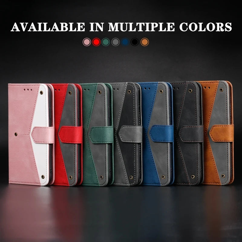 Rivet Wallet Phone Case for Samsung Galaxy S25 S24 Plus S24 Ultra S23 S22 S21 A13 A33 A53 A14 A34 A54 A15 A56 (overseas produ
